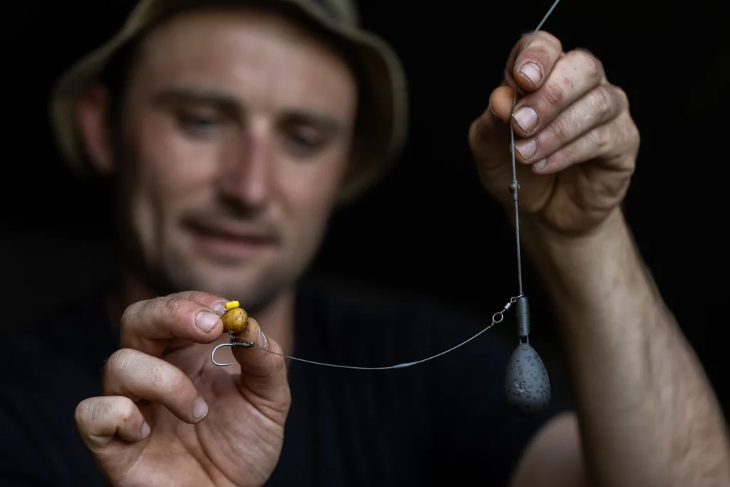 Plastic sweetcorn can be used to counterbalance the weight of a sinking hookbait