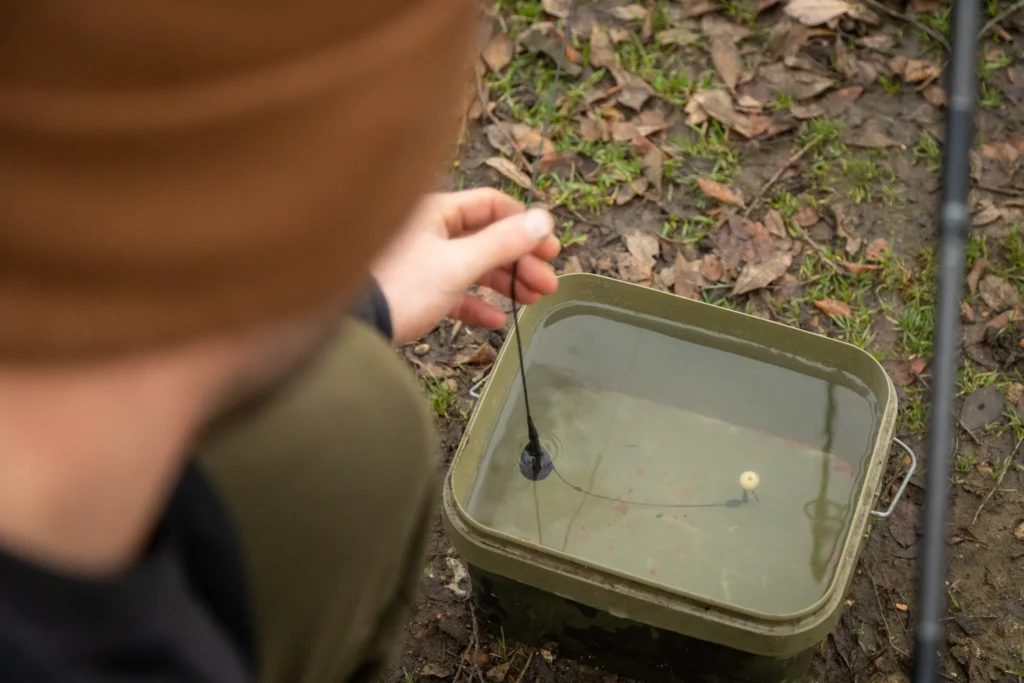 Rigs are always tested to ensure the bait sits exactly right.