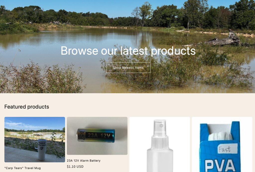 new big carp tackle shop site